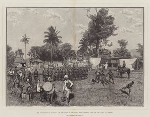 Die Besetzung von Burma, auf dem Weg zu den Rubinminen, Gesamtansicht des Lagers in Webong
